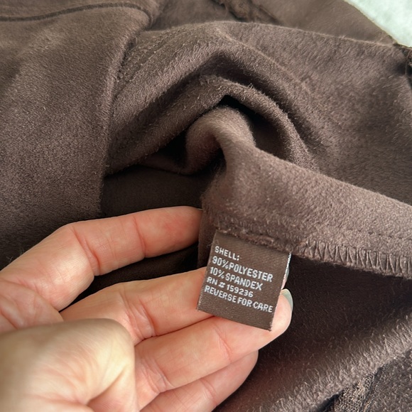 J.MCLAUGHLIN Rowena Skirt Brown, Pencil Midi In Mocha With Faux Suede Design - Picture 7 of 9